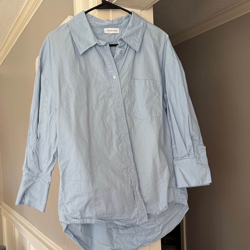 Anine Bing Light Blue Button Down Shirt